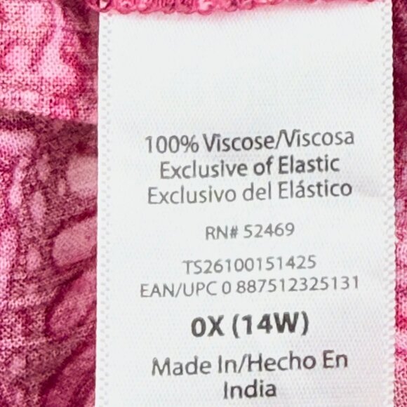 Terra & Sky Women's Off Shoulder Batik Geometric Pink Maxi Dress Size 0X 14W NWT - Picture 8 of 10